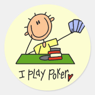 Ik Speel Poker T-shirts en Cadeaus Ronde Sticker