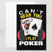 Ik speel Poker Texas Holdem Player. Briefpapier (Voorkant / Achterkant)