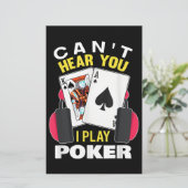 Ik speel Poker Texas Holdem Player. Briefpapier (Staand voorkant)