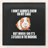 Ik speel 's morgens met een Guine-varken Glazen Onderzetter (Voorkant)