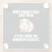 Ik speel 's morgens met een Guine-varken Glazen Onderzetter (Achterkant)