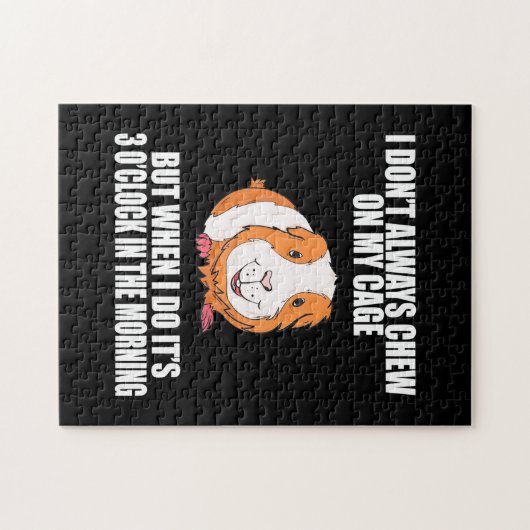 Ik speel 's morgens met een Guine-varken Legpuzzel (Horizontaal)