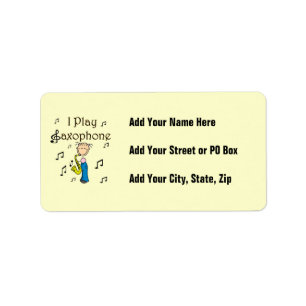 Ik Speel Saxofoon Stick Figure T-shirts en Cadeaus Etiket