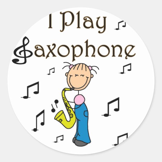 Ik speel saxofoon Stickers Sticker (Voorkant)