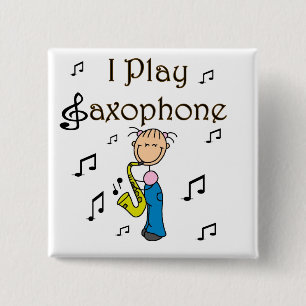 Ik speel saxofoon T-shirts en cadeaus Vierkante Button 5,1 Cm