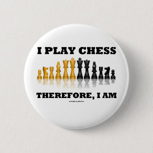 Ik speel schaak dus, ik ben (schaakset) ronde button 5,7 cm