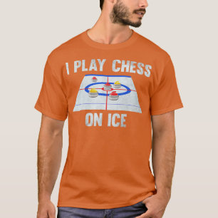 Ik speel schaak op Ice Curling House Funny Curling T-shirt