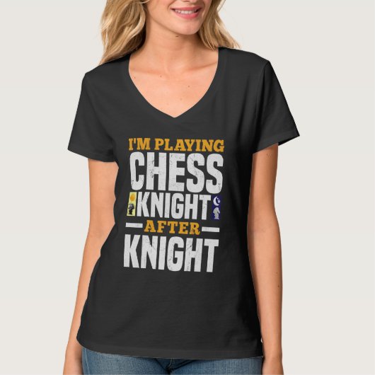 Ik speel schaakridder na ridder t-shirt (Voorkant)