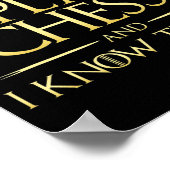 ik speel schaken en ik ken dingen die schaken poster (Hoek)