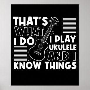 Ik speel Ukulele en ik ken dingen voor muziekspele Poster