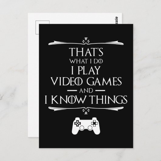 Ik speel videogames en ken het Briefkaart van ding (Voorkant / Achterkant)