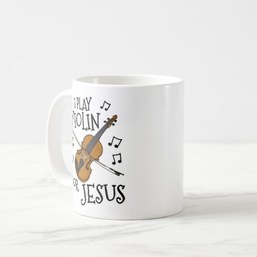 Ik speel viool voor Jezus, Christelijk violist Koffiemok (Voorkant links)