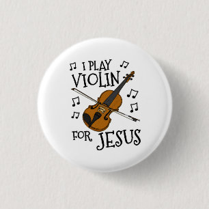 Ik speel viool voor Jezus, Christelijk violist Ronde Button 3,2 Cm