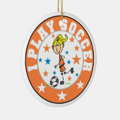Ik speel voetbal T-shirts en cadeaus Keramisch Ornament (Rechts)