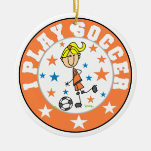 Ik speel voetbal T-shirts en cadeaus Keramisch Ornament