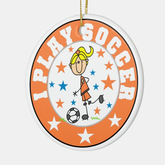 Ik speel voetbal T-shirts en cadeaus Keramisch Ornament (Links)