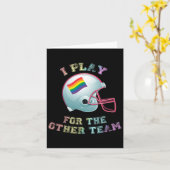 Ik speel voor het andere team Gay Pride Football Kaart (Gele Bloem)