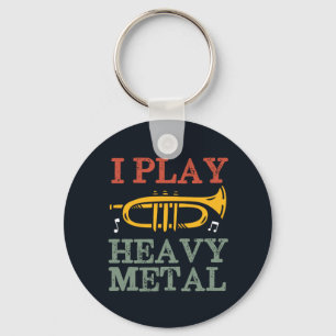 Ik speel zeer Metal Funny Trumpet Player Music Pun Sleutelhanger