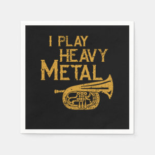 Ik speel zware metalen Tuba Musical Horn Gift Servet