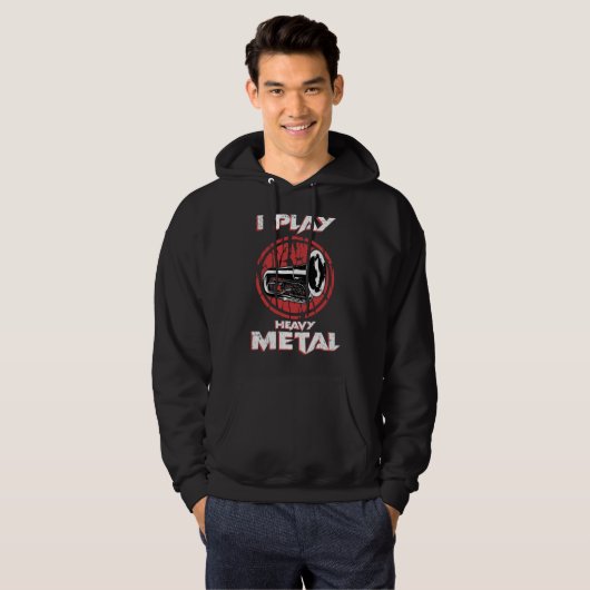 Ik speel zware metalen Tuba Sousaphone Marching Ba Hoodie (Voorkant volledig)