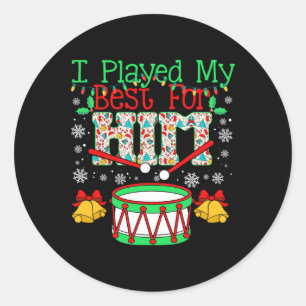 Ik speelde mijn best voor hem Lil' drummer Boy Chr Ronde Sticker