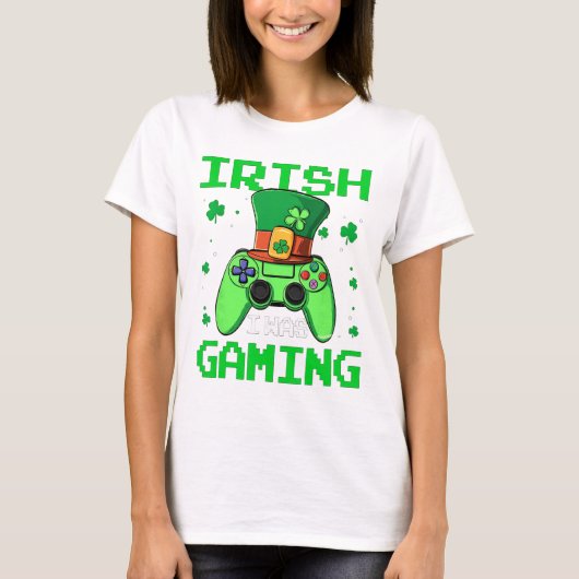 Ik Speelde St. Patrick's Day Videogame Controller T-shirt (Voorkant)
