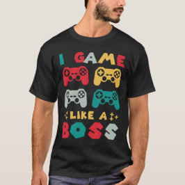 Ik spel als een baas gamer gaming nerd controller t-shirt