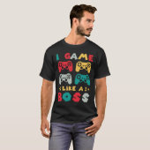Ik spel als een baas gamer gaming nerd controller t-shirt (Voorkant volledig)