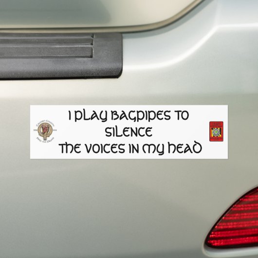 IK SPEL BAGIPES NAAR SILENCE ... BUMPERSTICKER (Op auto)