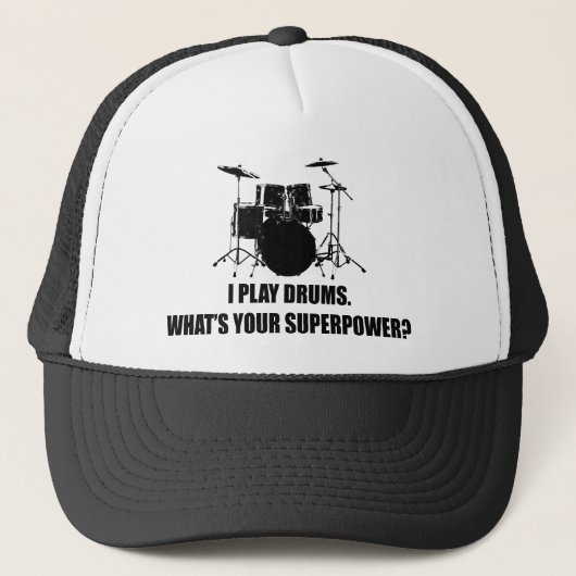 IK SPEL DRUMS, WAT IS JE SUPERPOWER? TRUCKER PET (Voorkant)