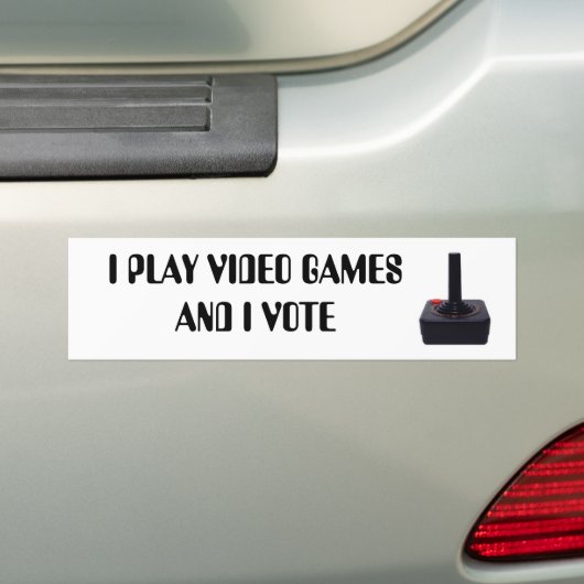 IK SPEL VIDEO GAMES EN IK STEM BUMPERSTICKER (Op auto)