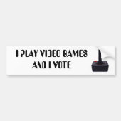 IK SPEL VIDEO GAMES EN IK STEM BUMPERSTICKER (Voorkant)