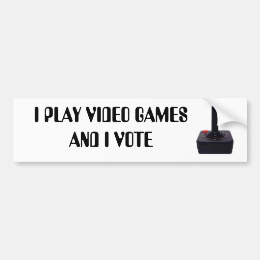 IK SPEL VIDEO GAMES EN IK STEM BUMPERSTICKER (Voorkant)