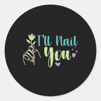 Ik spijker je op je nagellak Icurist Nail Tech Ronde Sticker