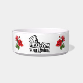 *~* IK SPIN ITALIAANSE COLOSSEUM RED ROSES BOWL VOERBAKJE