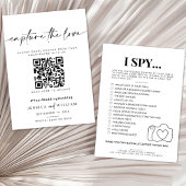 Ik spion bruiloft spel Capture de liefde foto scav Menu