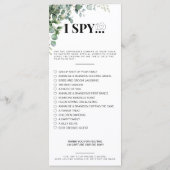 Ik spion bruiloft spel Capture de liefde foto scav Menu (Achterkant)