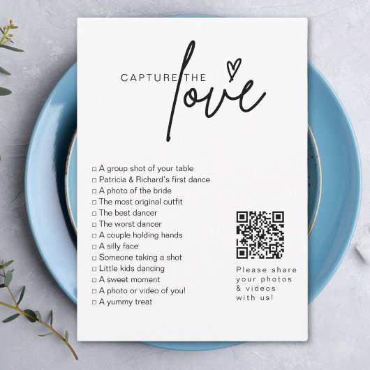Ik spion bruiloft spel Capture The Love Photo Hunt Kaart