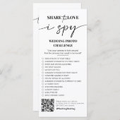 Ik spion bruiloft spel Deel de liefde foto scaveng Menu (Voorkant / Achterkant)
