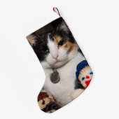 Ik spion een Calico Kerstkous Kleine Kerstsok (Achterkant (Hangend))