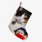 Ik spion een Calico Kerstkous Kleine Kerstsok (Voorkant (Hangend))