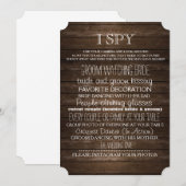 Ik Spioneer Huwelijkspel Hout Rustieke Fotografie Kaart (Voorkant / Achterkant)