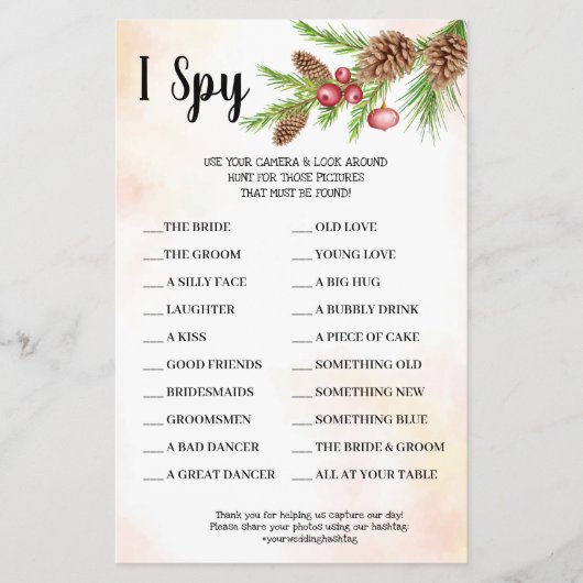 Ik spioneer kerstweduwenkaart flyer (Voorkant)