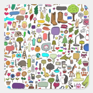 Ik spioneer met mijn kleine oog vierkante sticker