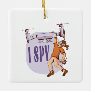 Ik spioneer voor dronepiloten en drink Kinderen Keramisch Ornament