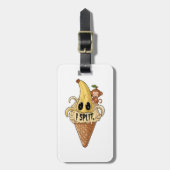 Ik spleet, schattige banaan ijskreet bagagelabel (Voorkant verticaal)