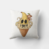 Ik spleet, schattige banaan ijskreet kussen (Achterkant)