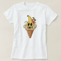 Ik spleet, schattige banaan ijskreet