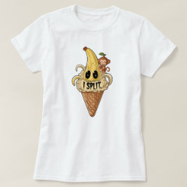 Ik spleet, schattige banaan ijskreet t-shirt