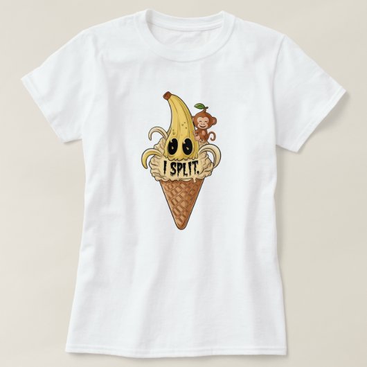 Ik spleet, schattige banaan ijskreet t-shirt (Design voorkant)